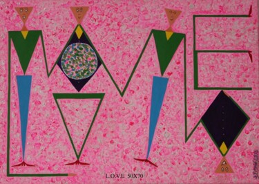 Schilderij getiteld "LOVE" door Starseed, Origineel Kunstwerk, Acryl