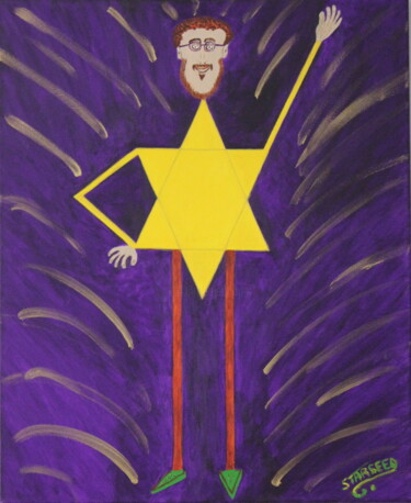 Schilderij getiteld "L'étoile de David" door Starseed, Origineel Kunstwerk, Acryl