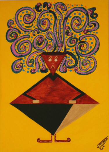 Peinture intitulée "L'homme potiche" par Starseed, Œuvre d'art originale, Acrylique