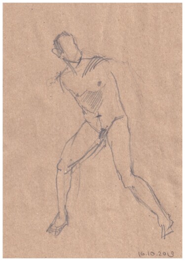 Рисунок под названием "nude sketch" - Startistgallery, Подлинное произведение искусства, Карандаш