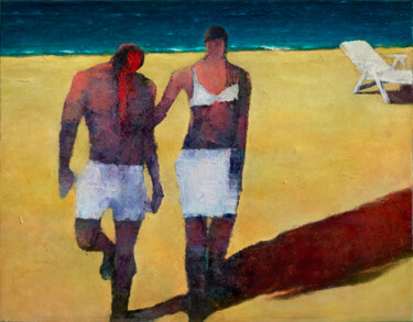 Pittura intitolato "Surfer" da Stas Prokhortsev Stanislav Prokhortsev, Opera d'arte originale, Olio