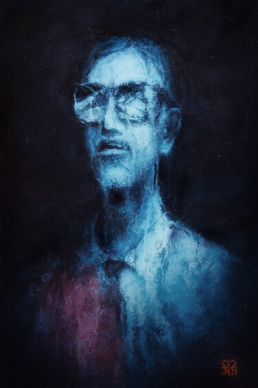 Malerei mit dem Titel "Secret man" von Стас Прохорцев (Stanislav Prokhortsev), Original-Kunstwerk, Öl