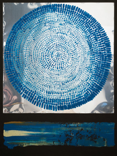 Картина под названием "Blue energy" - Stas Royze, Подлинное произведение искусства, Акрил Установлен на Деревянная панель