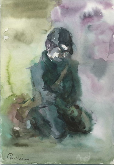 Painting titled "мальчик почтальон" by Toba, Original Artwork