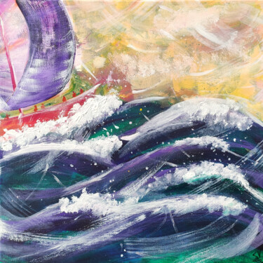Painting titled "TAILWIND on the Sea" by Stasy Vo, Original Artwork, Acrylic