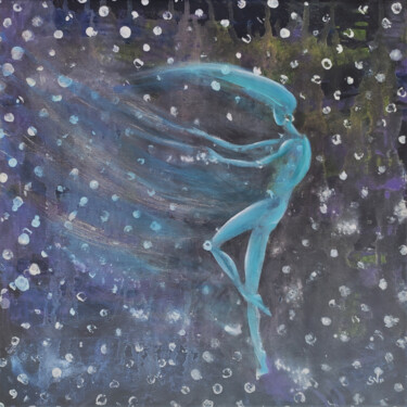 Painting titled "SNOWFLOW DANCE" by Stasy Vo, Original Artwork, Acrylic