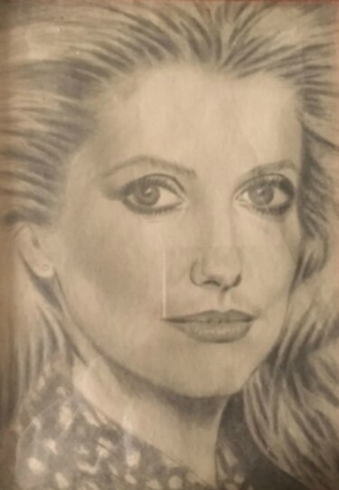 Drawing titled "Famous actress" by State Florica, Original Artwork, Pencil