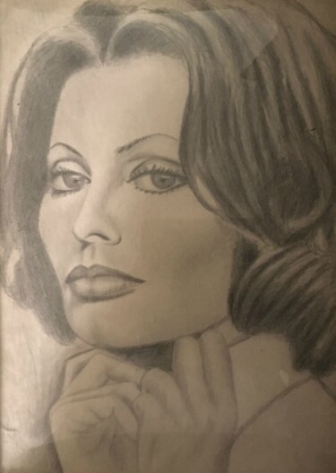 Disegno intitolato "Portrait Sophia Lor…" da State Florica, Opera d'arte originale, Matita