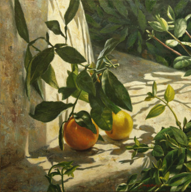 Malerei mit dem Titel "On a warm day" von Stathis Koukopoulos, Original-Kunstwerk, Öl