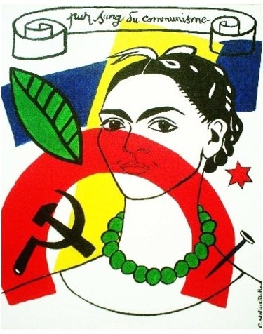 Peinture intitulée "Hommage à Frida Kah…" par Cornelie Statius Muller, Œuvre d'art originale, Huile