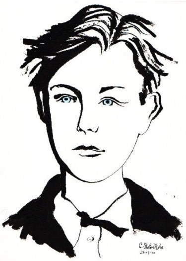 Peinture intitulée "Arthur Rimbaud" par Cornelie Statius Muller, Œuvre d'art originale, Huile