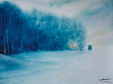Peinture intitulée "voyage hivernal" par Stauffert  Laila, Œuvre d'art originale