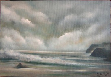 Peinture intitulée "brume océane" par Stauffert  Laila, Œuvre d'art originale
