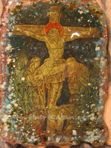 Painting titled "Crucifix" by Stavri Kalinov, Original Artwork