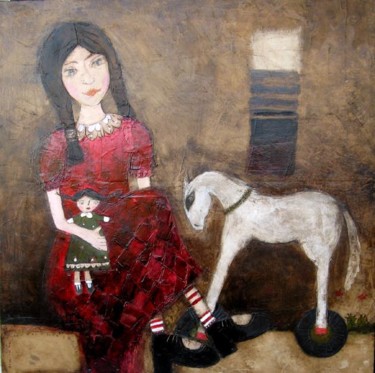Painting titled "Antonia and tailsto…" by Dominika Stawarz-Burska, Original Artwork, Oil