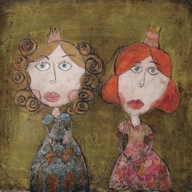 Pittura intitolato "Two Princesses" da Dominika Stawarz-Burska, Opera d'arte originale, Olio