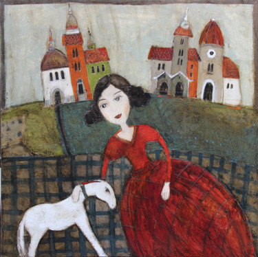Pittura intitolato "Księżniczka - Princ…" da Dominika Stawarz-Burska, Opera d'arte originale, Olio