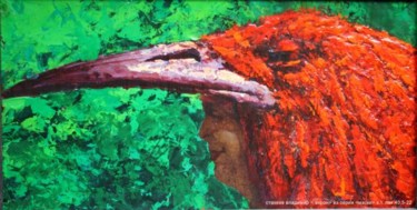 Картина под названием "Ворон из серии «мас…" - Владимир Стахеев, Подлинное произведение искусства