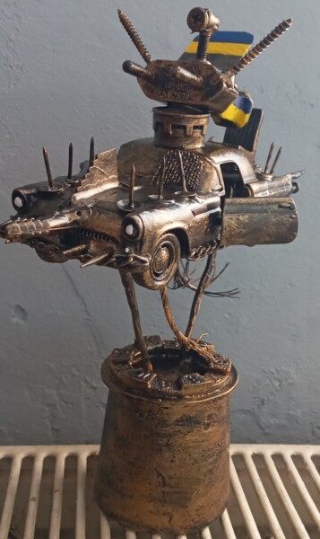 Sculpture titled "Zozuliya" by Steampunker_ukraine, Original Artwork, Aluminium