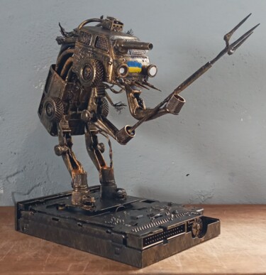 Skulptur mit dem Titel "Рафик" von Steampunker_ukraine, Original-Kunstwerk, Aluminium