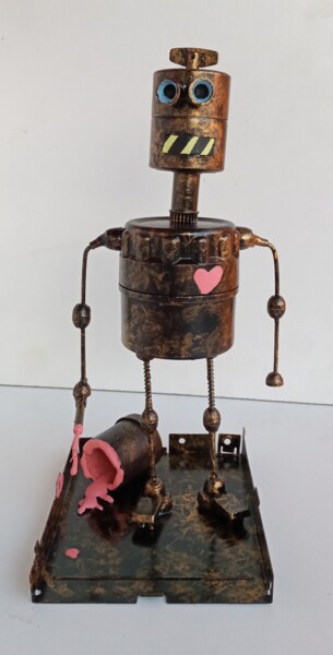 Scultura intitolato "I love you" da Steampunker_ukraine, Opera d'arte originale, Alluminio