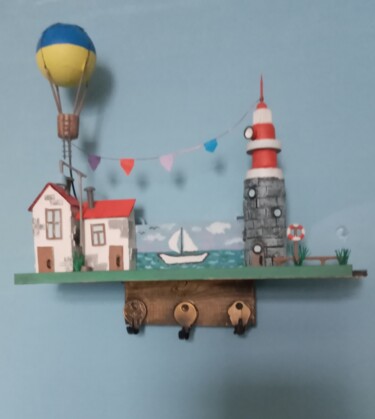 Escultura intitulada "Морской пейзаж" por Steampunker_ukraine, Obras de arte originais, Madeira