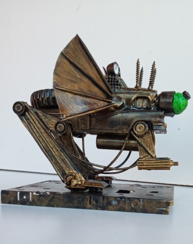 Sculpture intitulée "Дракон символ 2024…" par Steampunker_ukraine, Œuvre d'art originale, Métaux