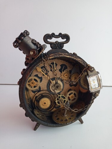 Sculpture titled "Watch steampunk" by Steampunker_ukraine, Original Artwork, Metals