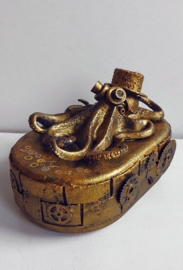 Sculptuur getiteld "Octopus Kraken" door Steampunker_ukraine, Origineel Kunstwerk, Metalen