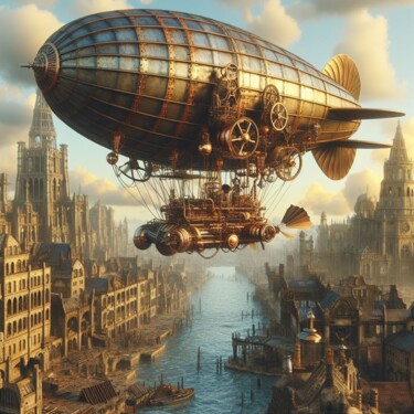 Arte digital titulada "Steampunk airship r…" por Steampunker_ukraine, Obra de arte original, Pintura Digital