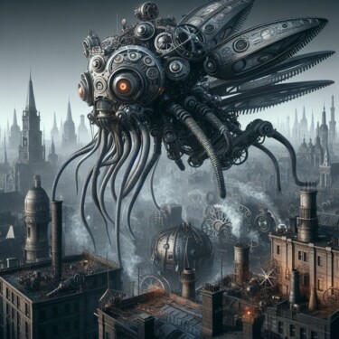 Цифровое искусство под названием "Steampunk xenomorph…" - Steampunker_ukraine, Подлинное произведение искусства, Цифровая жи…