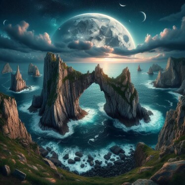 Digital Arts titled "Magic moon 1" by Steampunker_ukraine, Original Artwork, Digital Painting