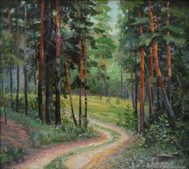 Painting titled "Sunny meadow.   Сол…" by Sergey Kolokoltsov, Original Artwork, Oil