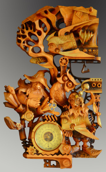 Rzeźba zatytułowany „Compteurs de poisso…” autorstwa Sergey Kolokoltsov, Oryginalna praca, Szkło