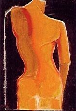 Pittura intitolato "di schiena" da Stecchi Massimo, Opera d'arte originale, Olio