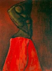 Pittura intitolato "gonna rossa" da Stecchi Massimo, Opera d'arte originale