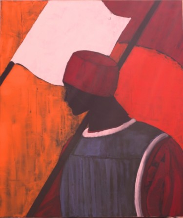 Pittura intitolato "bandierino" da Stecchi Massimo, Opera d'arte originale