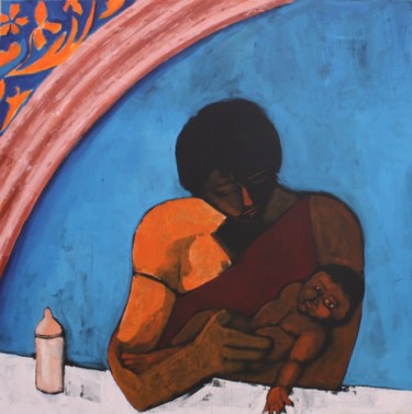 Pittura intitolato "gemma-maternita.jpg" da Stecchi Massimo, Opera d'arte originale
