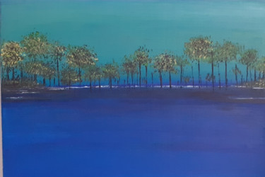 Painting titled "Le lagon bleu" by Ditellia Steeland, Original Artwork, Acrylic