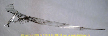 Skulptur mit dem Titel "Flugsaurier" von Stahl Farbe, Original-Kunstwerk, Metalle