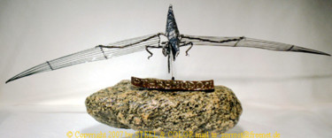 Skulptur mit dem Titel "Stahlskulptur Flugs…" von Stahl Farbe, Original-Kunstwerk, Metalle