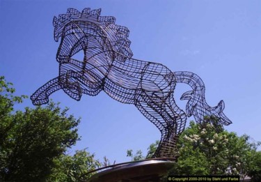 Skulptur mit dem Titel "Garden Sculpture ri…" von Stahl Farbe, Original-Kunstwerk, Metalle