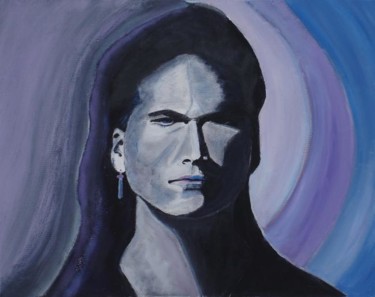 Painting titled "wise indian" by Annette Steens, Original Artwork