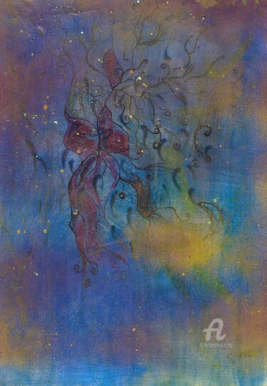 Dessin intitulée "larme océan" par Steeve Tabar, Œuvre d'art originale, Stylo à bille