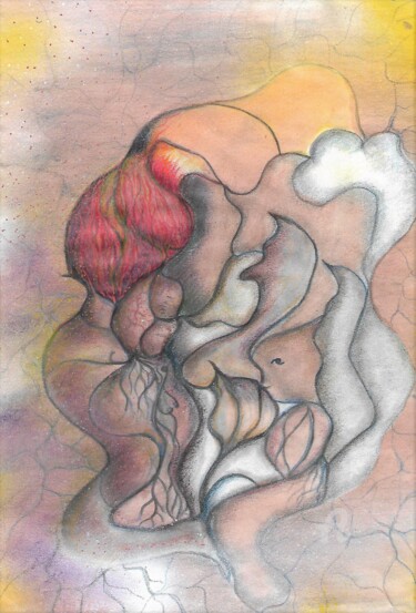 Desenho intitulada "Soufrière acte 2" por Steeve Tabar, Obras de arte originais, Giz