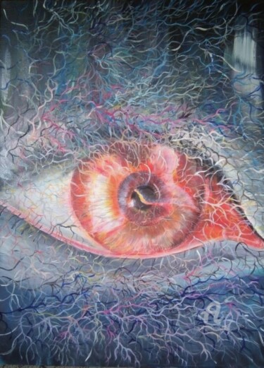 Peinture intitulée "look at my eye" par Steeve Tabar, Œuvre d'art originale, Acrylique
