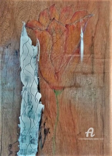 Peinture intitulée "Cassandra" par Steeve Tabar, Œuvre d'art originale, Crayon Monté sur Panneau de bois