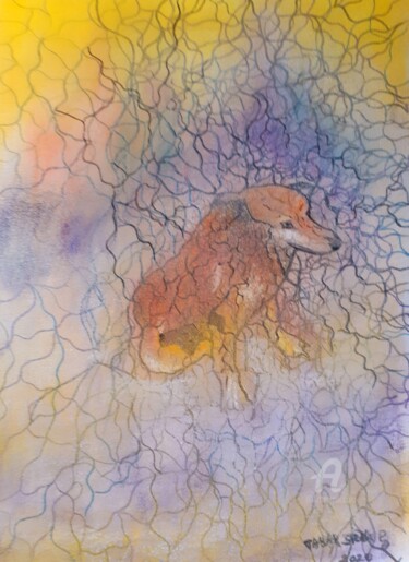 Dessin intitulée "Dog spiritual" par Steeve Tabar, Œuvre d'art originale, Crayon