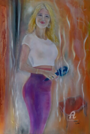 Painting titled "La femme du je t'ai…" by Steeve Tabar, Original Artwork, Oil