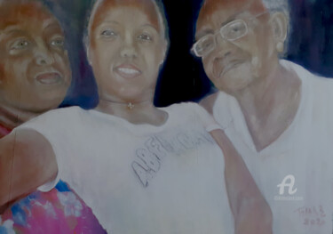 Картина под названием "TROIKA FAMILIALE" - Steeve Tabar, Подлинное произведение искусства, Масло
